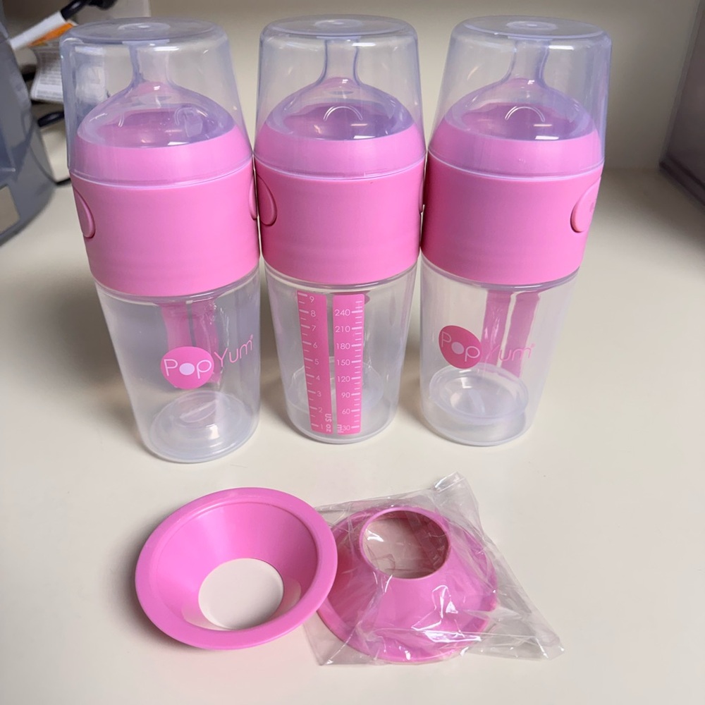 Pink Baby Bottles Set